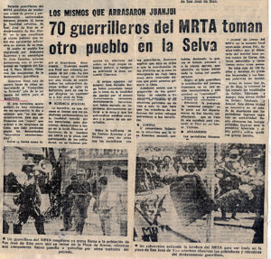 El MRTA tomó la ciudad de San José de Sisa